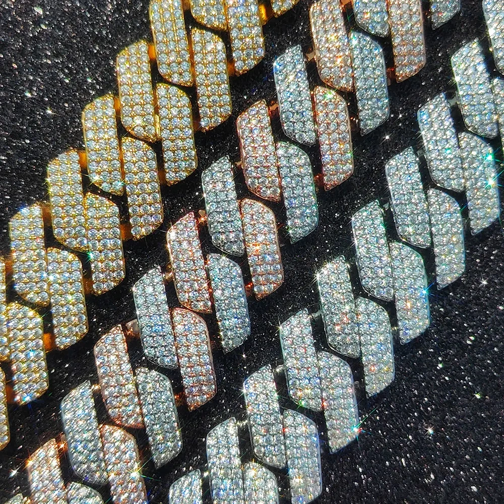 Hip Hop Jewelry 20MM Width 3 Rows Chunky And Heavy Cuban Link Chain Bracelet Iced Out Zirconia Fashion Rock Rapper Bracelet