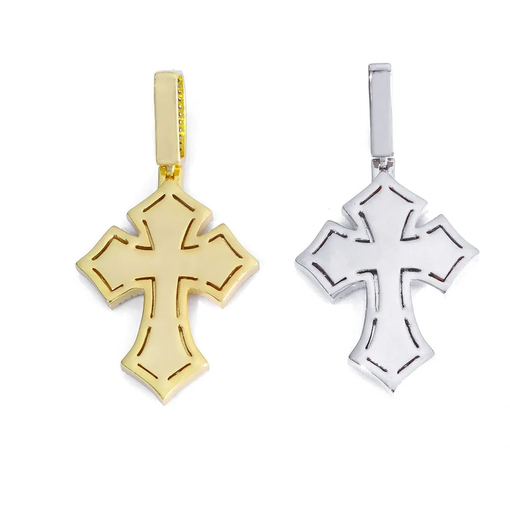 ESKEEM Custom Colorful Zircon Iced Out Cross Pendant for Women High Quality Multi Color Diamond Pendant Hip Hop Rappers Jewelry