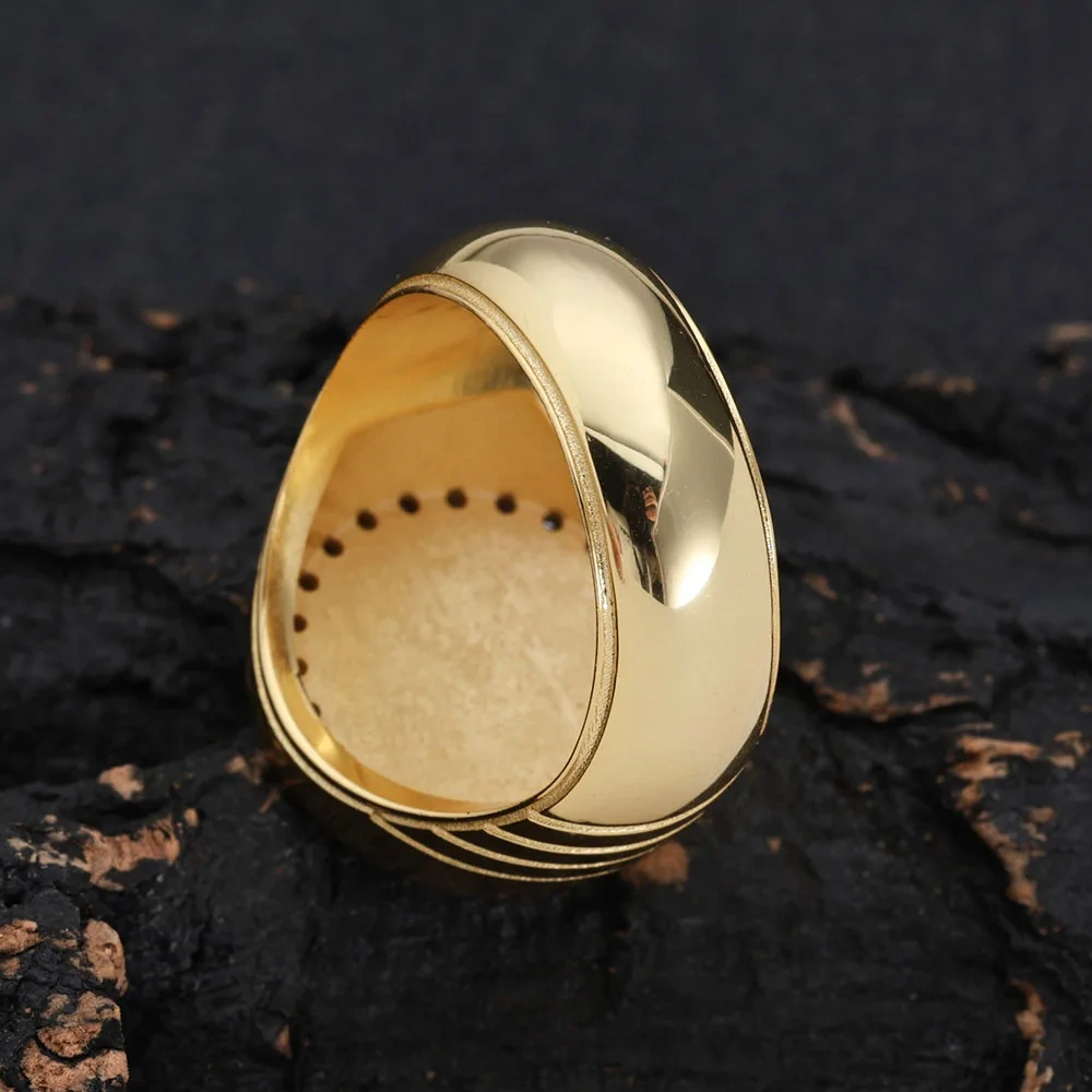 ESKEEM Real 18K Gold Plated Ring Inlaid Moissanite Diamond Single Tail Customized 925 Silver Index Finger Ring Vintage Jewelry ﻿