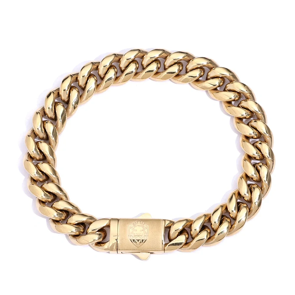ESKEEM Hip Hop Custom Your Own Deep Logo Stainless Steel Cuban Link Chain Necklace For Men Corrosion Logo Jewelry