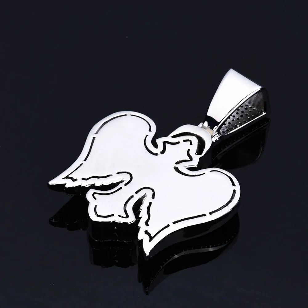 Hip Hop Sparkling Ice Flower Zircon Cross Wings Pendant Full Diamond Cross Pendant Necklace Accessories Men Women Jewelry