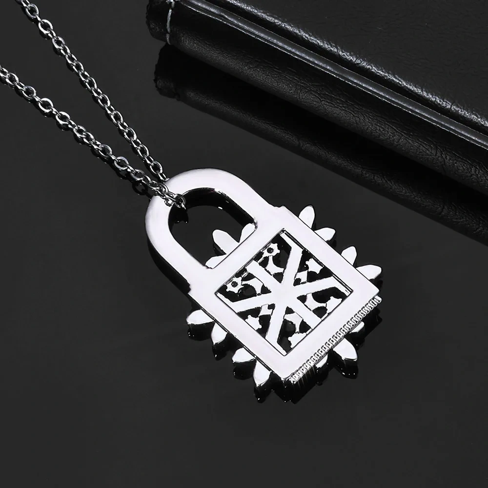 ESKEEM Iced Out Diamond Snowflake Pendant Necklace with Fine Chain for Women Keybox Padlock Design Charm Pendant Fashion Jewelry