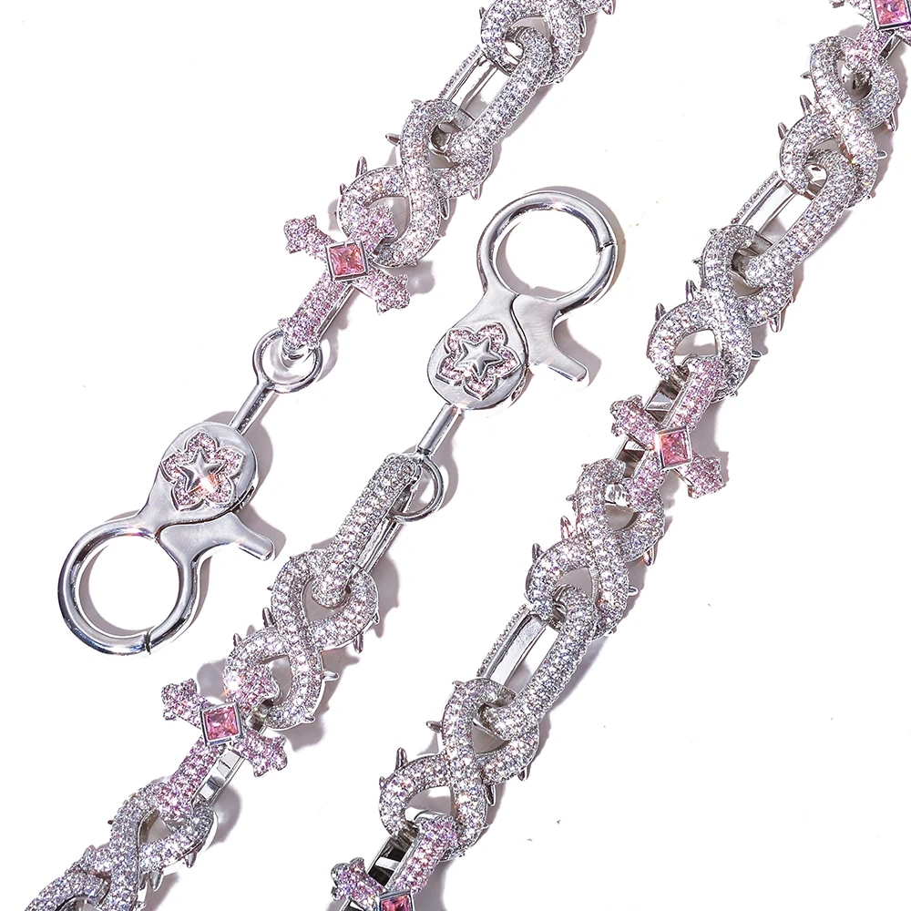 ESKEEM Street Style Cubic Zirconia Keychain Wallet Belt Chain for Men Hip Hop Hipster Jeans Chain Rock Jewelry