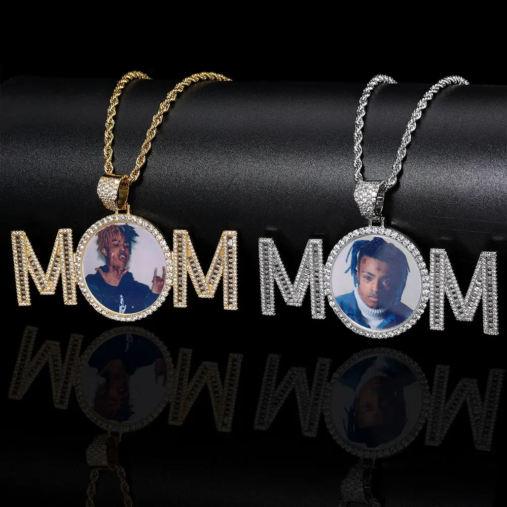 Iced Out Custom Memory Photo Necklace for Women Hip Hop Personalized Medallions Picture Best Gift for Mom Jewelry