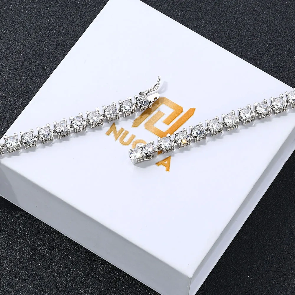 6mm Tennis Bracelet with CZ Hiphop Diamond Tennis Chain for Men Women Zirconia Bracelets Gift Wholesale Price Jewelry