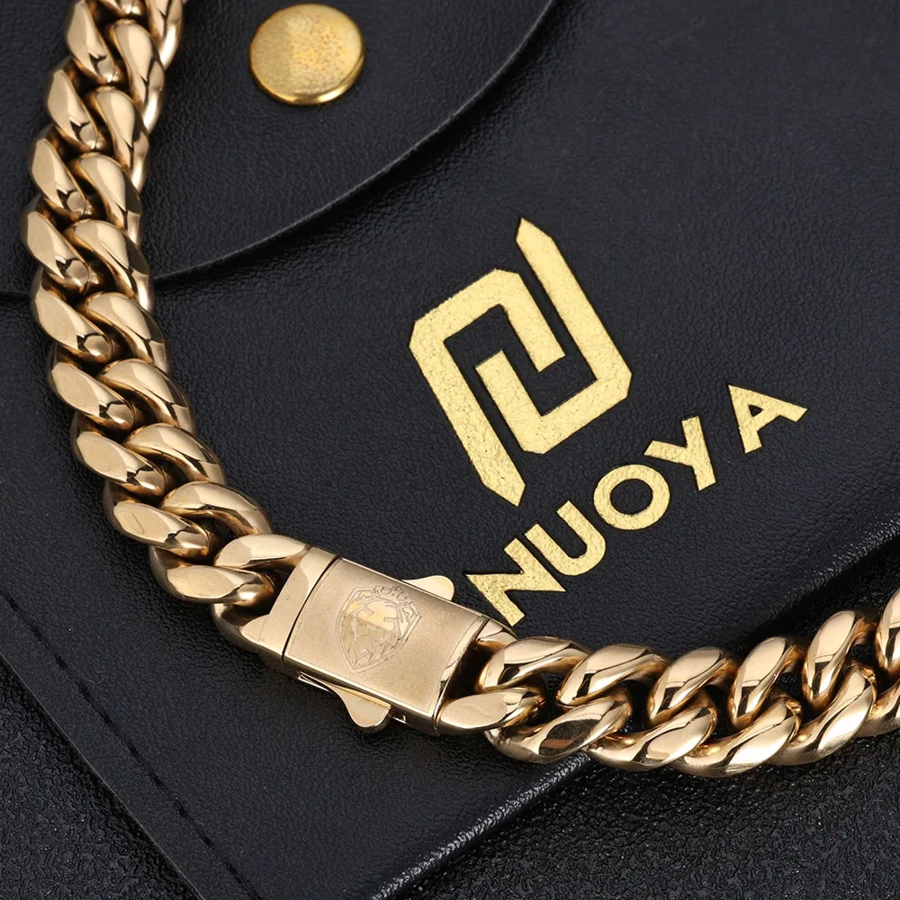 ESKEEM Hip Hop Custom Your Own Deep Logo Stainless Steel Cuban Link Chain Necklace For Men Corrosion Logo Jewelry