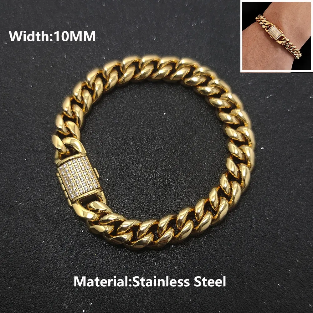 Hip Hop Rapper Rock Jewelry Cuban Link Fashion Luxury Stainless High Quality Multiple styles Bracelet For Women