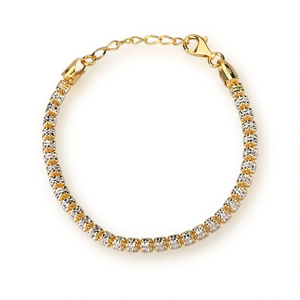Italian Craftsmanship S925 Pure Silver Diamond Cut Three Rows Pearl Separation Bracelet Adjustable Queen Style Jewelry ﻿
