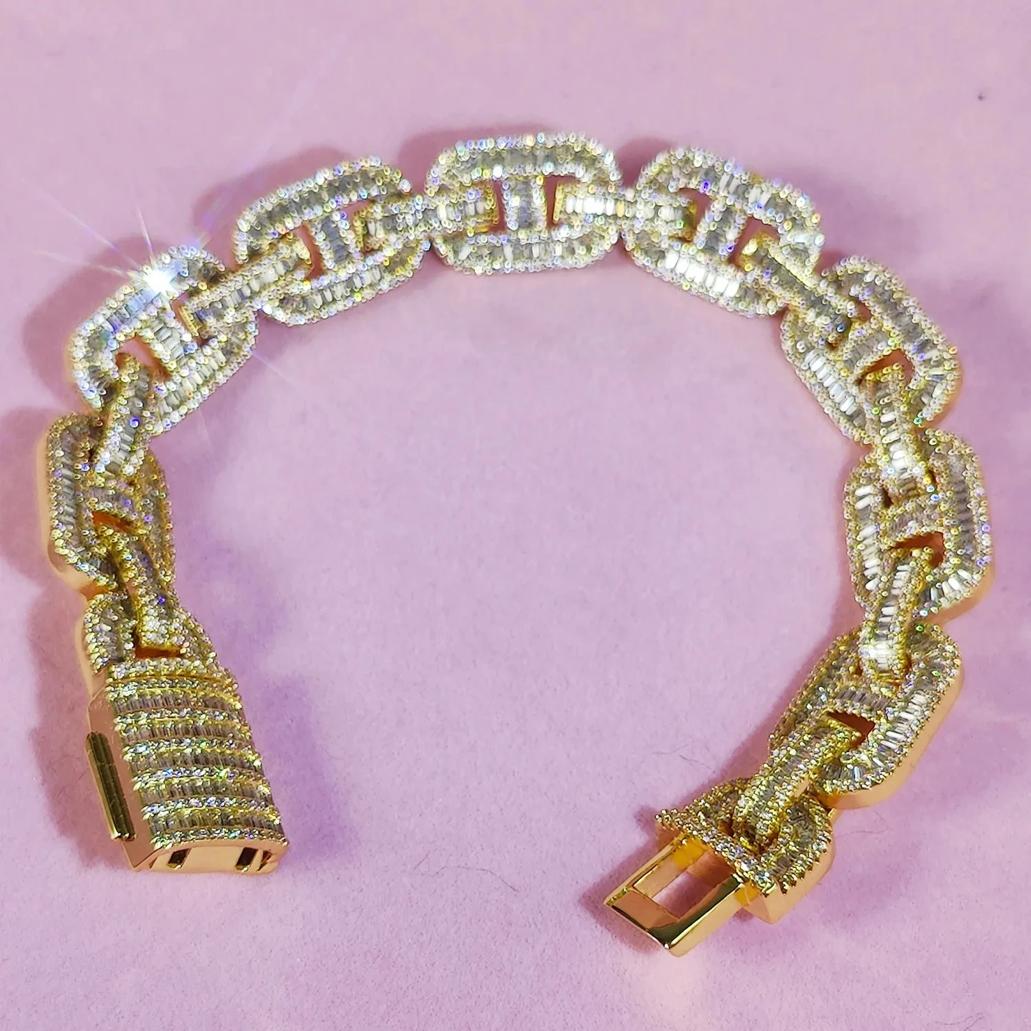 15MM Hip Hop Punk Iced Out  Necklace Diamond Pave CZ Women Luxury 18k Gold Plating Coffee Bean Link Chain Dropshipping