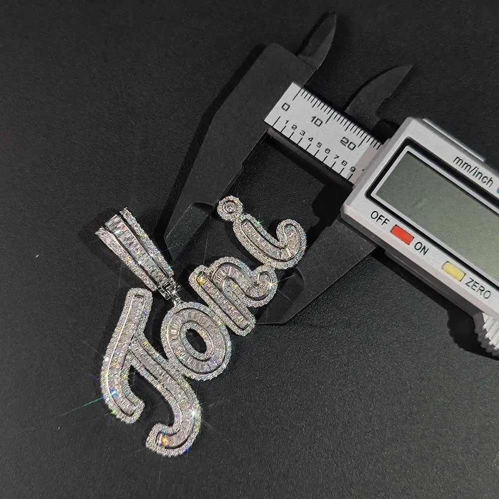 ESKEEM Iced Out Letter Initial Capitalizes Necklace Bling Jewelry Custom Name Pendant Hip Hop Jewelry