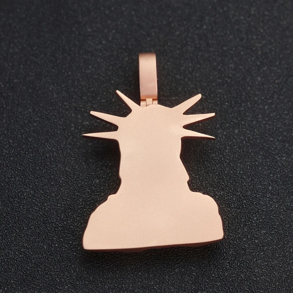 ESKEEM Custom 45mm Pendant Rose Gold Plated Hip Hop Necklace Personalized Goddess Charm Jewelry Gift for Women Men