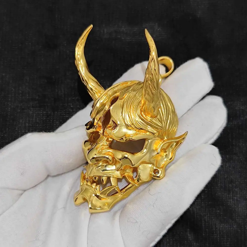 New Design Personalized Custom 925 Sterling Silver Charm Pendant 18K Gold Plated Hip Hop Jewelry 3D Ghost Face Pendant Gift