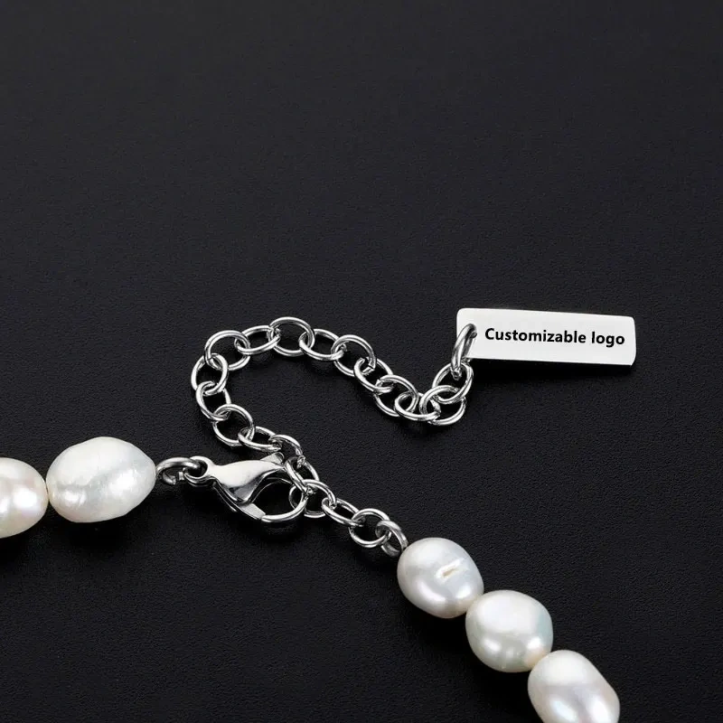 Hip Hop Natural Trendy Freshwater Brass Cross Custom Rapper Rock For Men Chain Necklace Iced Out Jewelry