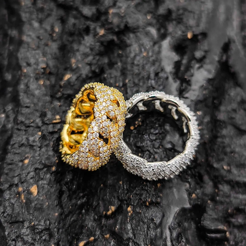 Hip Hop Rapper Rock Quality 5 Row Cubic Zirconia Tennis Rings Fashion Jewelry For Women Drop Shipping