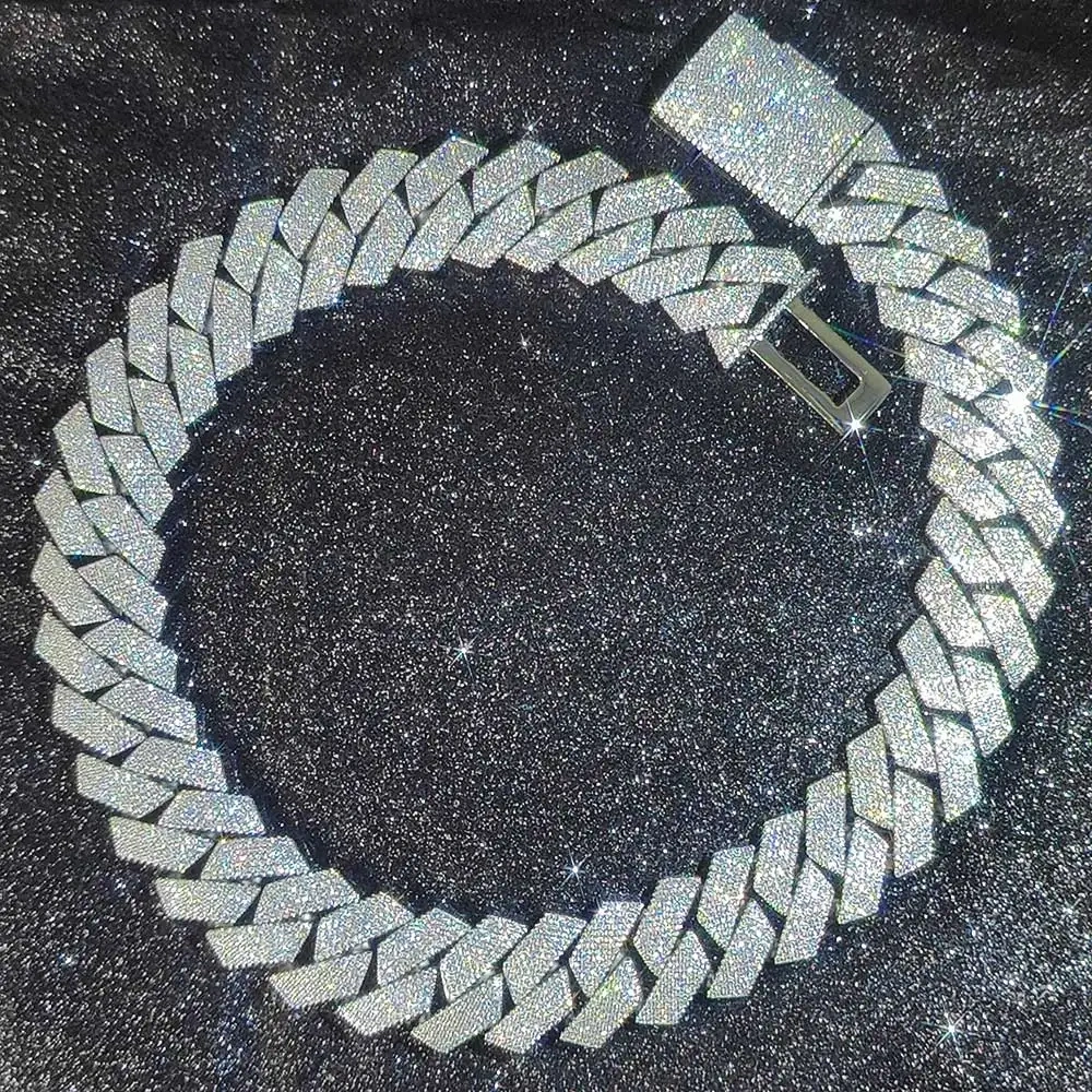 High Quality Custom Hip Hop Jewelry Diamond Necklace 25mm 6 Rows CZ Cuban LINK CHAIN Bling Big Heavy Iced Out Chain For Men
