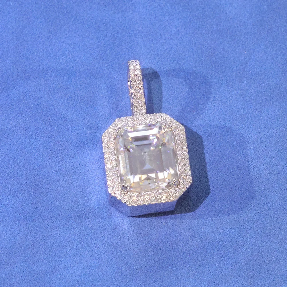 925 Sterling Silver D VVS 12ct Moissanite Gemstone Pendant Premium All VVS Crystal Charm Jewelry Charm for Women Engagement