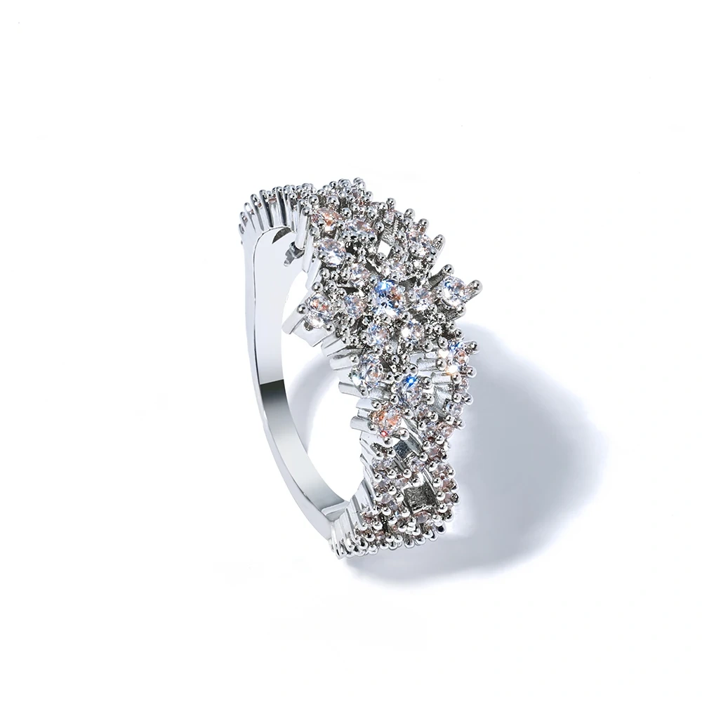 Winter Iced out Snowflakes Christmas Rings Sets Women's Fashion Jewelry for Anniversaries & Holidays