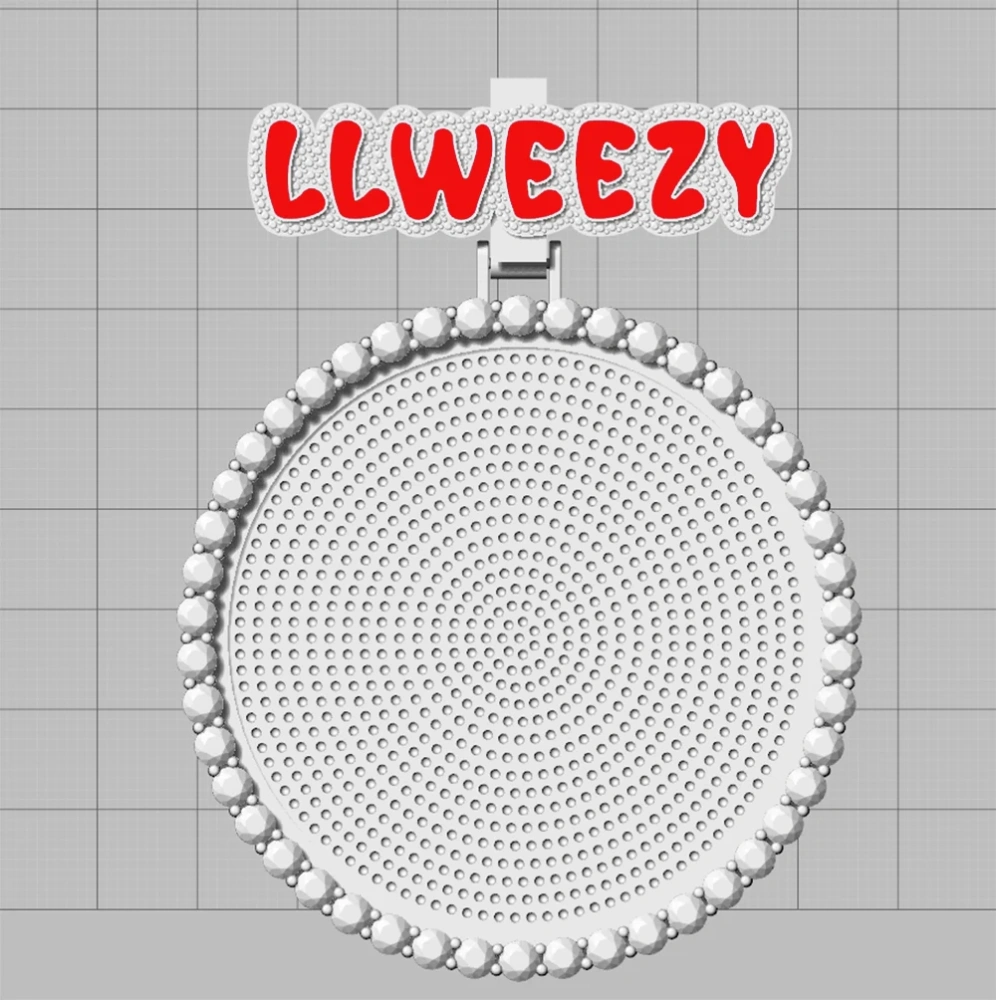 Custom Letter Diamond Bail 68mm Big Circle Photo Pendant Men Women Hip Hop Memory Picture Charm Necklace Jewelry Birthday Gift