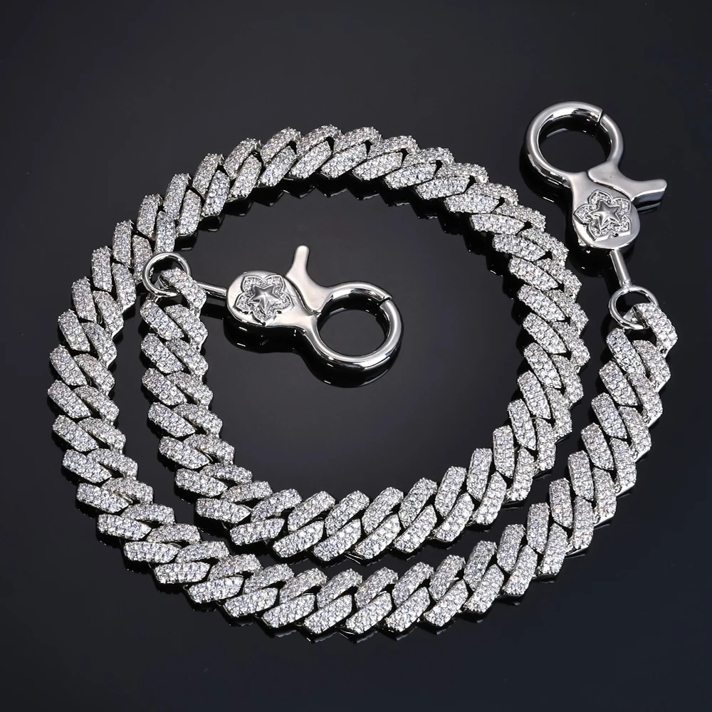 Custom Hip Hop Prong Iced Pants Chain Secure Travel Wallet KeyChain Heavy Duty Jeans Link Men Jewelry