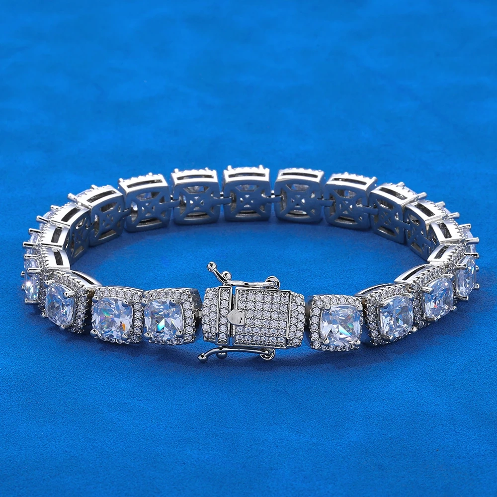 ESKEEM 10mm Hip Hop Fashion Luxury Cluster Tennis Chain Bangle Zirconia Jewelry For Women Tennis Bracelets Gift