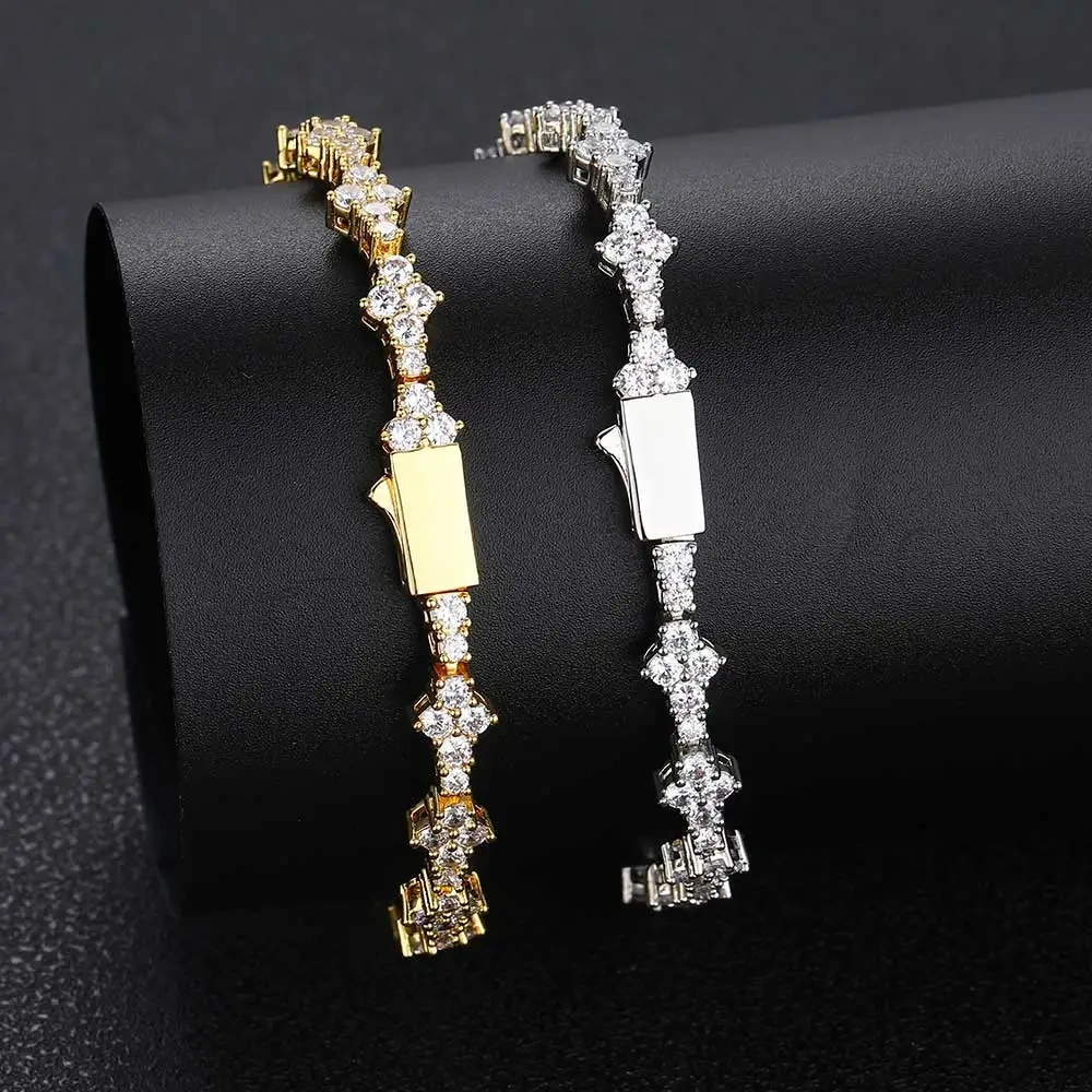 Wholesale GRA Certified Fine Jewelry 925 Silver Tennis Chain Bracelet Round Cut VVS Moissanite Diamond Tennis Bracelet For Women