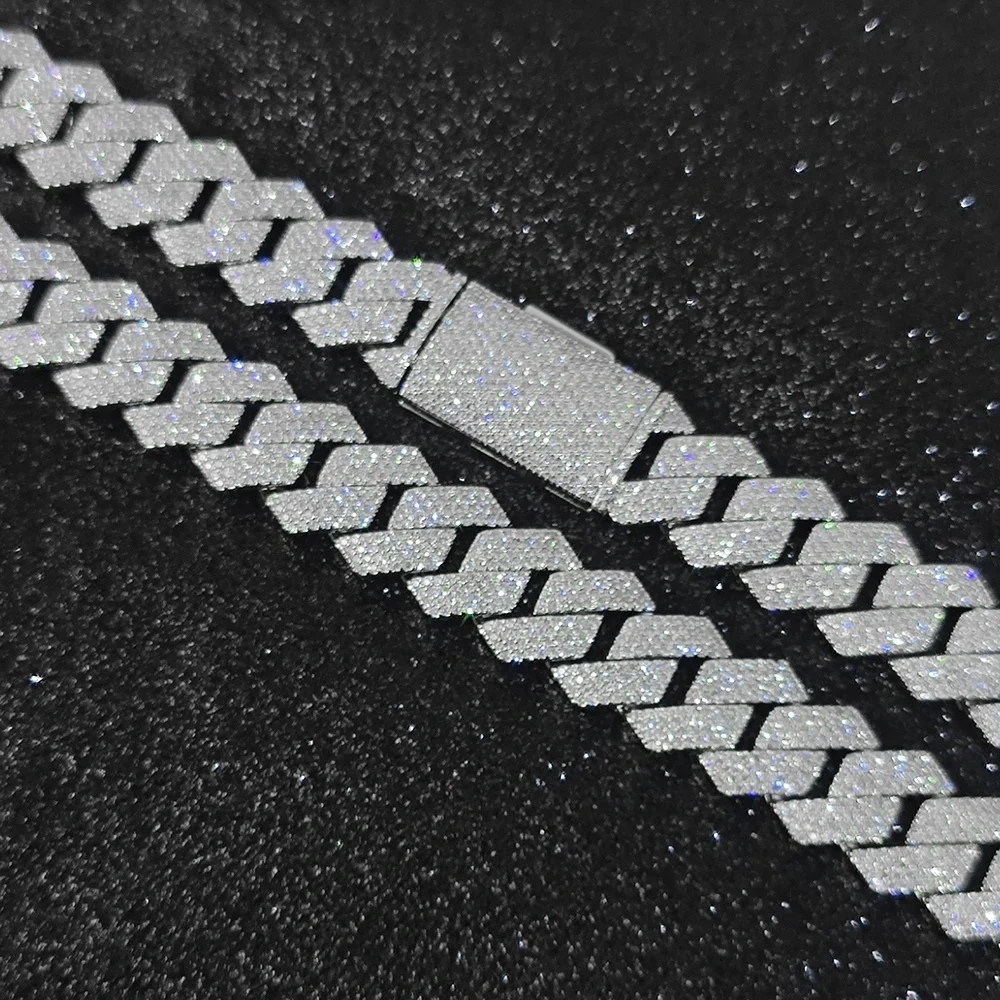 15mm 4 Rows CZ iced cuban link chain Box Buckle luxury man hip hop necklace bling full diamond miami cuban link chain Jewelry
