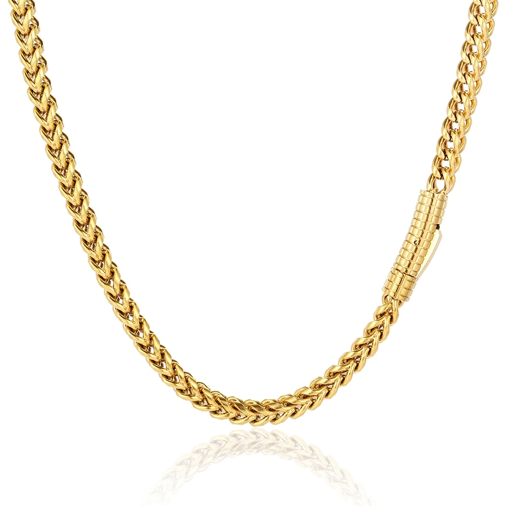 Traditional Classic 6MM Width 16-26“Hip Hop Jewelry Stainless Steel Positive And Franco Chain Necklace For Men