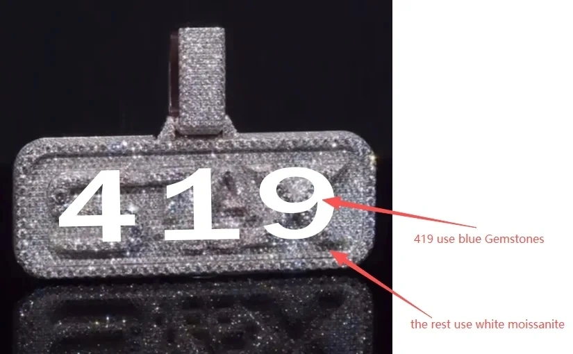 Hip Hop Custom Letter Name Logo Pendant Necklace with Zircon Diamond Polygonal Personality Exaggerated Medal