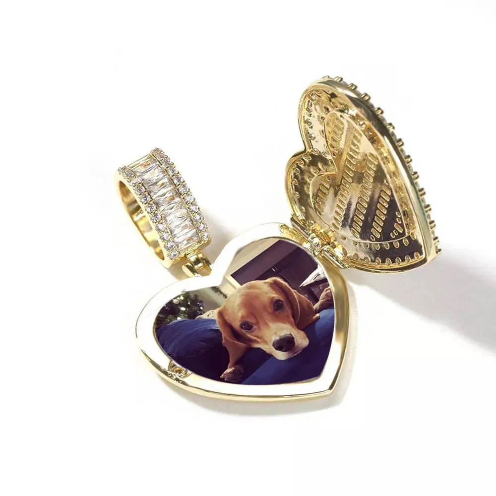 Custom Memory Photo Necklace for Men Jewelry Rotatable Double Side Personalized Medallions Picture Hip Hop Pendant