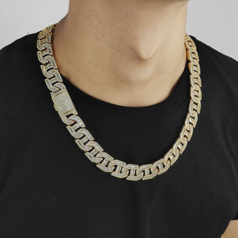 16mm Hip Hop Rapper Rock Cuban Link Chains Necklace Fashion Jewelry Iced Out Pig Nose Chain Drop Shipping Items For Men