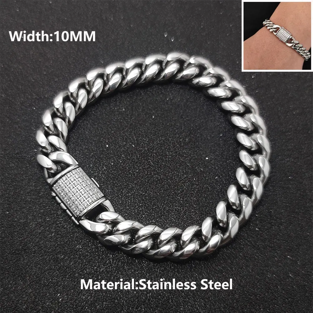 Hip Hop Rapper Rock Jewelry Cuban Link Fashion Luxury Stainless High Quality Multiple styles Bracelet For Women