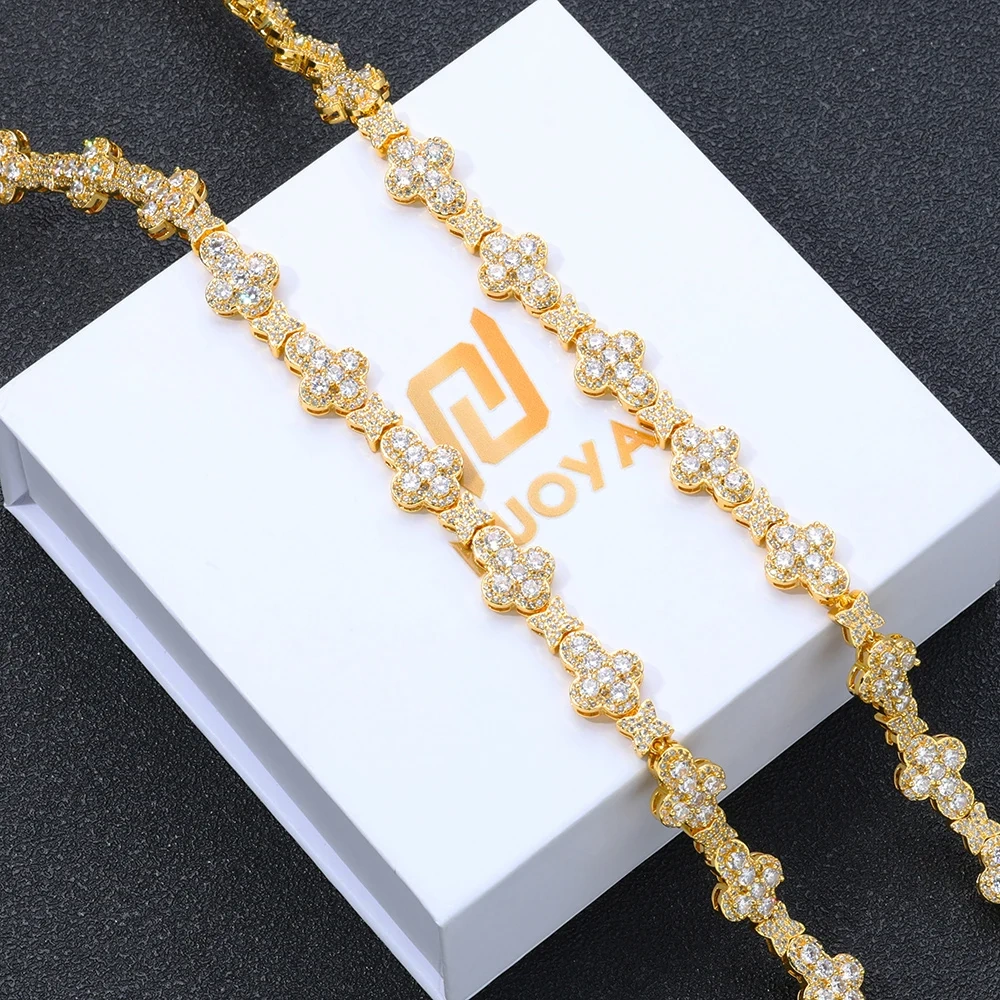 HipHop Iced Out Cross Link Chain Jewelry New Style Shiny Diamond Women Full Pave Cubic Zirconia Cross star Choker Necklace