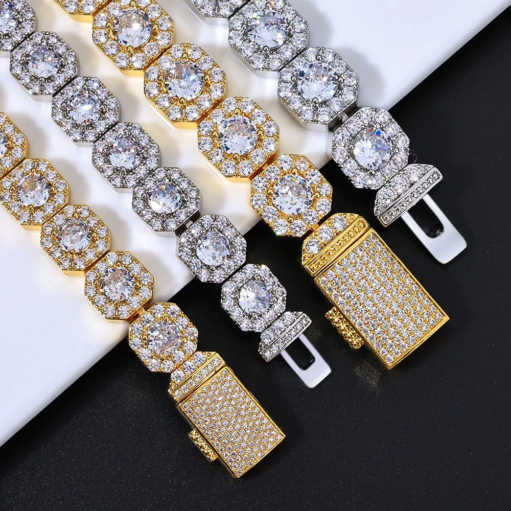 ESKEEM 5/7/10/12mm High Quality Clustered Tennis Chain Bracelet Hip Hop Jewelry Iced Out Diamond Tennis Necklace