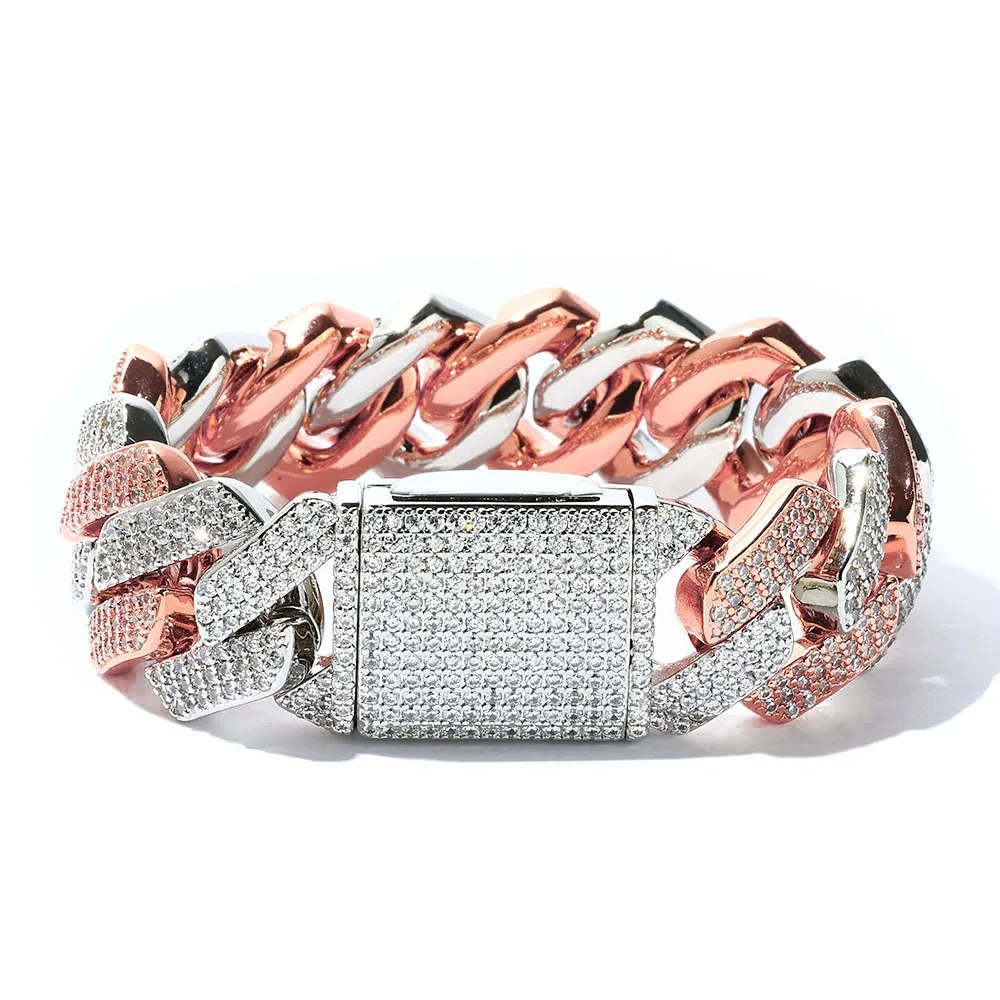 Hip Hop Jewelry 8/10/14/15/16/20/25mm Iced Out Cuban Link Chain Prong Diamond Cubic Zirconia Necklace Various Size Men Women