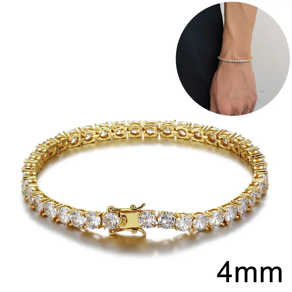 10/12mm Square Luxury Bubble Clustered Hip Hop Iced Out Tennis Bracelet Bling CZ For Men Jewelry