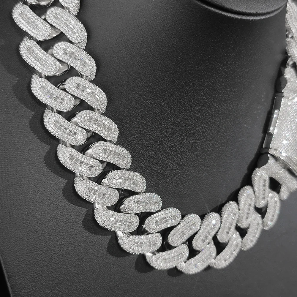 Custom 29mm Big Moissanite Diamond Cuban Link Chain Iced Out Hip Hop Cuban Chain For Men 925Silver VVS Jewelry Charm Necklace