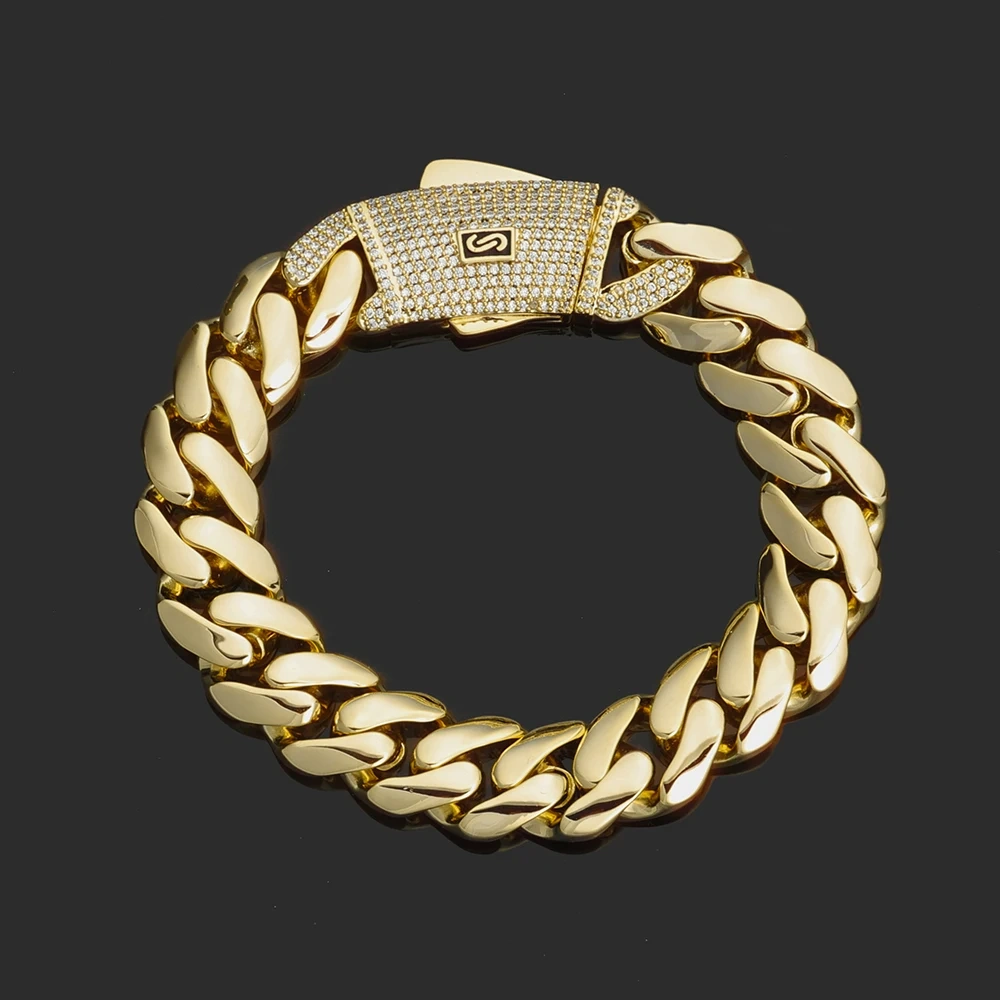 ESKEEM 12/15/20MM 14K Gold Plated Necklace High Quality Monaco Chain Trendy Unique Design Various Sizes Available