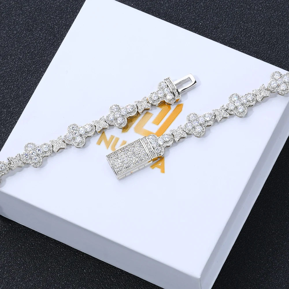 HipHop Iced Out Cross Link Chain Jewelry New Style Shiny Diamond Women Full Pave Cubic Zirconia Cross star Choker Necklace