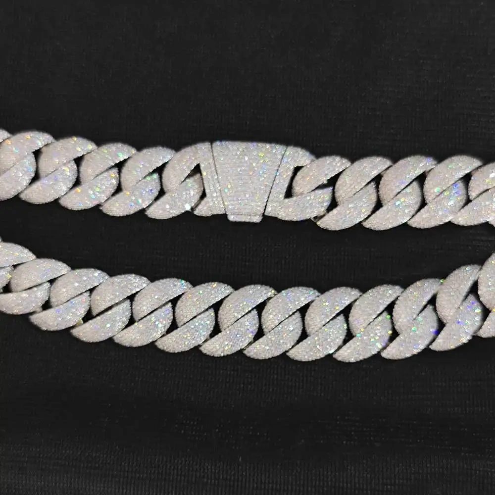 Hip Hop Rock Exaggerated 22mm Chunky Cuban Link Men Choker Jewelry Iced Out Full Cuban Link Chain Bracelet For Men