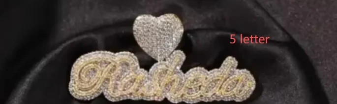 Hip Hop Custom Letter Name Logo Pendant Necklace with Zircon Diamond Polygonal Personality Exaggerated Medal