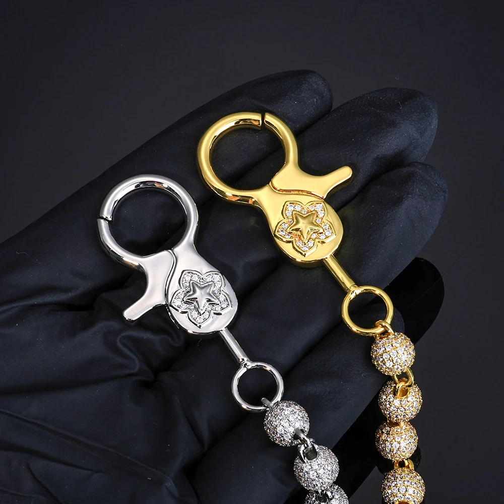 ESKEEM Hip Hop Iced Cubic Zirconia Pants Chain for Women Men Punk Rock Metal Wallet Key Chain Jeans Trousers Chain Jewelry