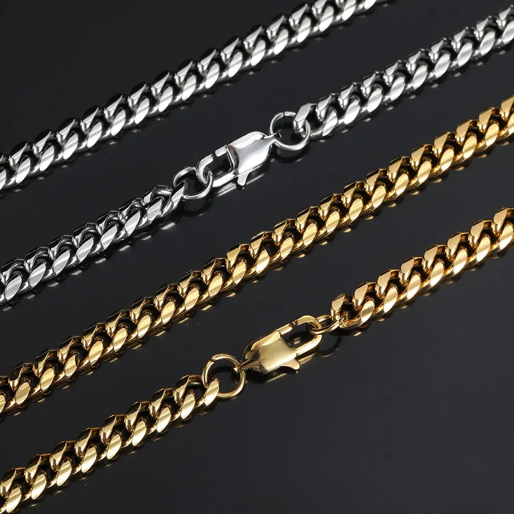 Hip Hop Jewelry Miami 6mm 8mm Fine Polishing Stainless Steel Cuban Link Bracelet For Women