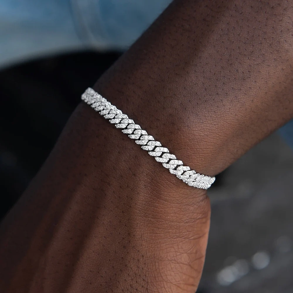 6mm Cuban Chain Women Bracelet Real Gold Plated Hip Hop Rock Street Jewelry Iced Out Cuban Bracelet Charms Birthday Gift