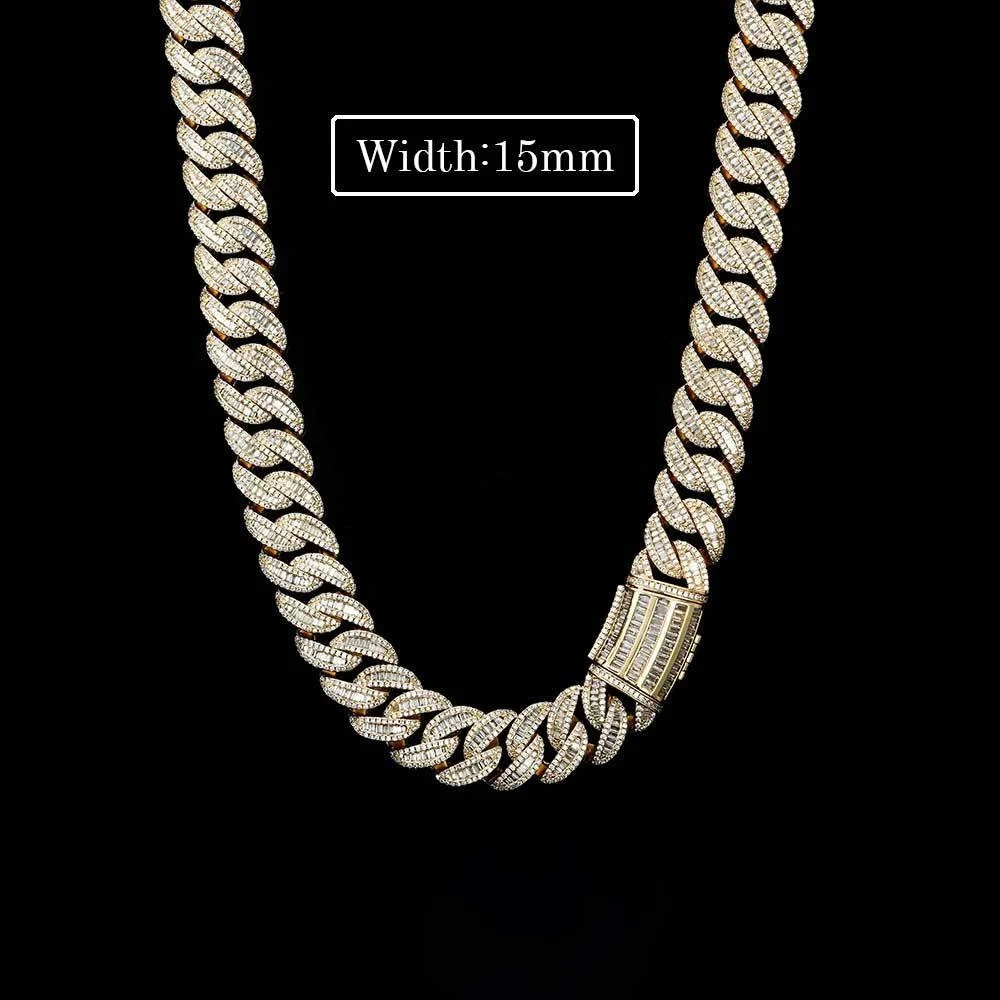 Hip Hop 20mm Mixed Inlay Cuban Link Chain Miami Men Rapper Jewelry Iced Out Necklace