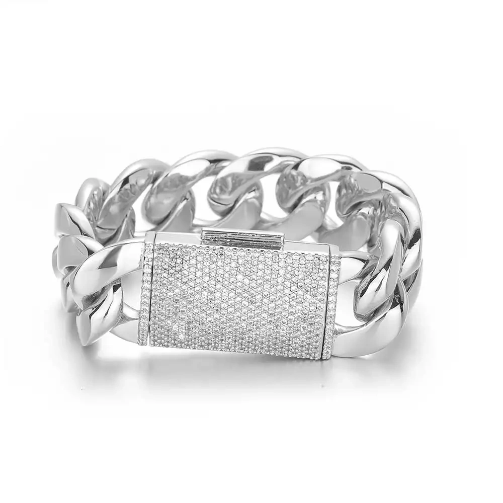 Hip Hop Rapper CZ Jewelry 12/22MM Luxury 18K Real Gold Plated Solid Miami Cuban Link Chain Necklace For Men