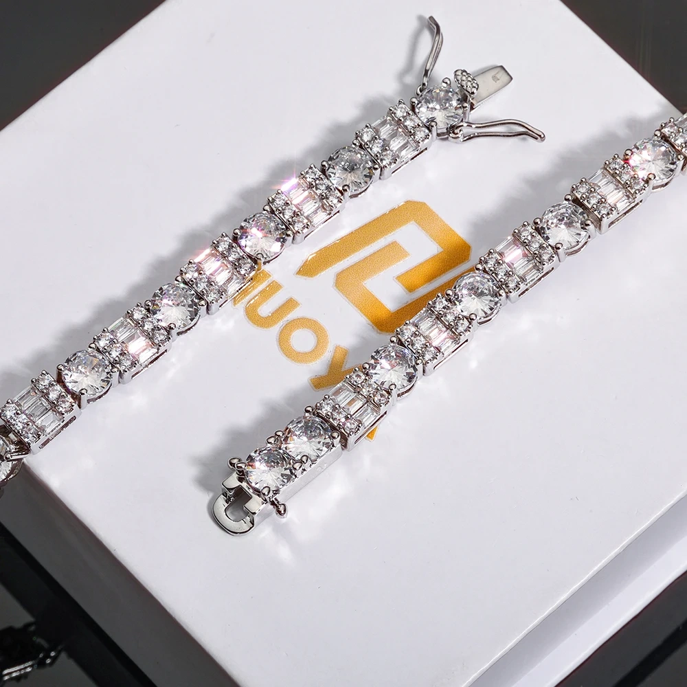 ESKEEM 6.5mm Tennis Chain Bracelet Fashion Jewelry Round Mix Cut Cubic Zirconia Iced Bracelet Women Men Gift