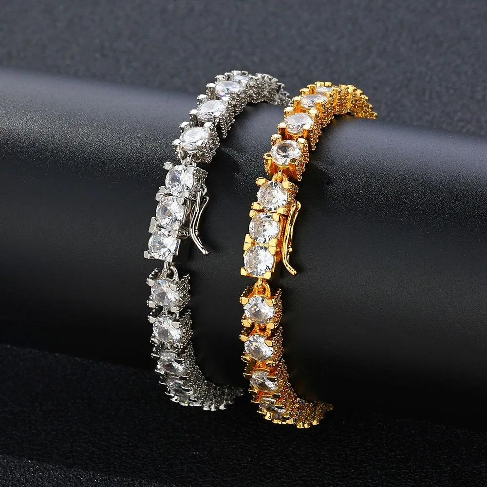 6mm Tennis Bracelet with CZ Hiphop Diamond Tennis Chain for Men Women Zirconia Bracelets Gift Wholesale Price Jewelry
