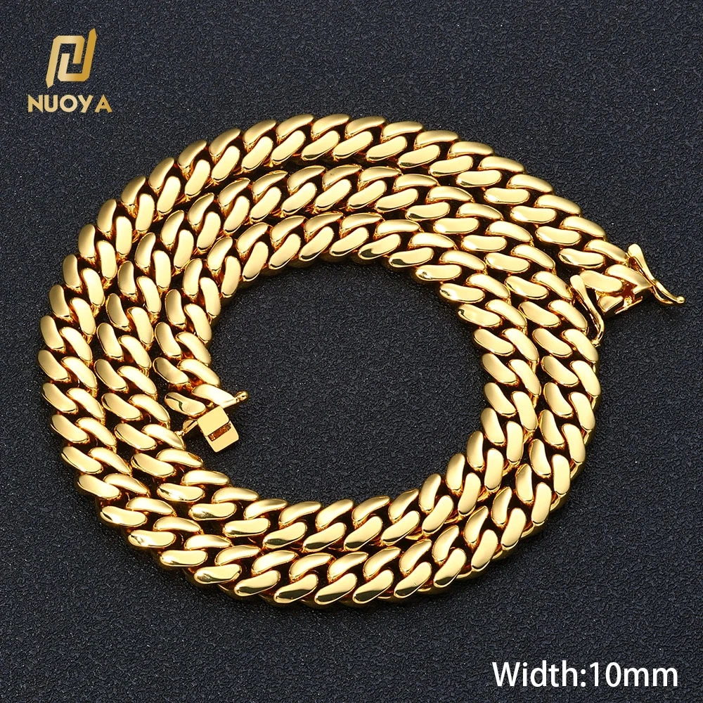 ESKEEM Wholesale 10/12/15/22mm 14K/18K Gold Plated Heavy Miami Cuban Link Chain Necklace for Men Hip Hop Jewelry Cuban Chains