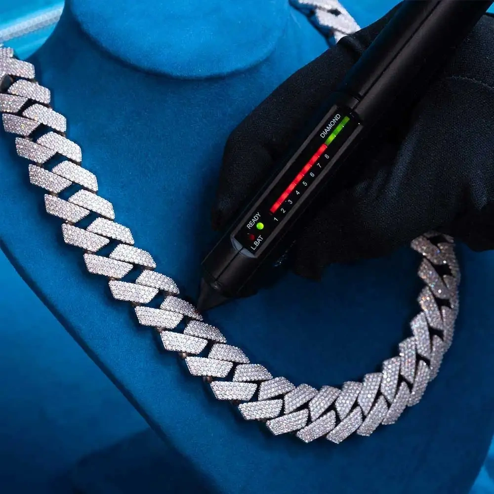 Hip Hop Jewelry VVS Cuban Link Chain 1/2/3 Rows 8/10/14/15/18/19/20/25mm 925Sterling Silver D Moissanite Miami Cuban Necklace