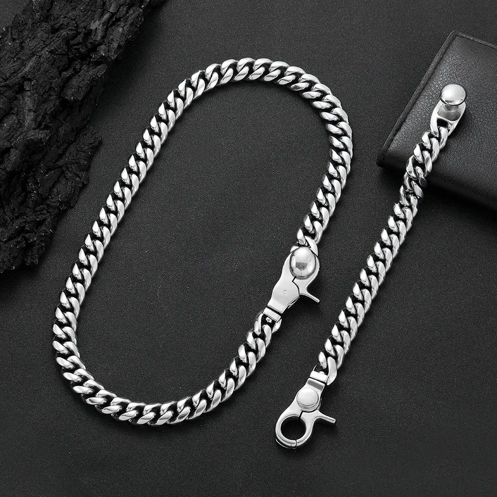 Hip Hop Stainless Steel Jewelry Cadena Hombre Miami Cuban Link Chain Men Necklace